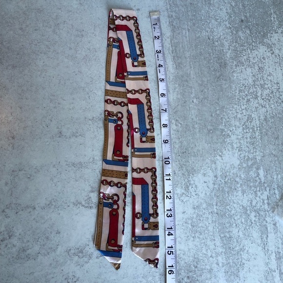 Purse Twilly Narrow Patterned Scarf Red - Picture 3 of 6